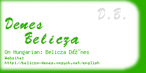 denes belicza business card